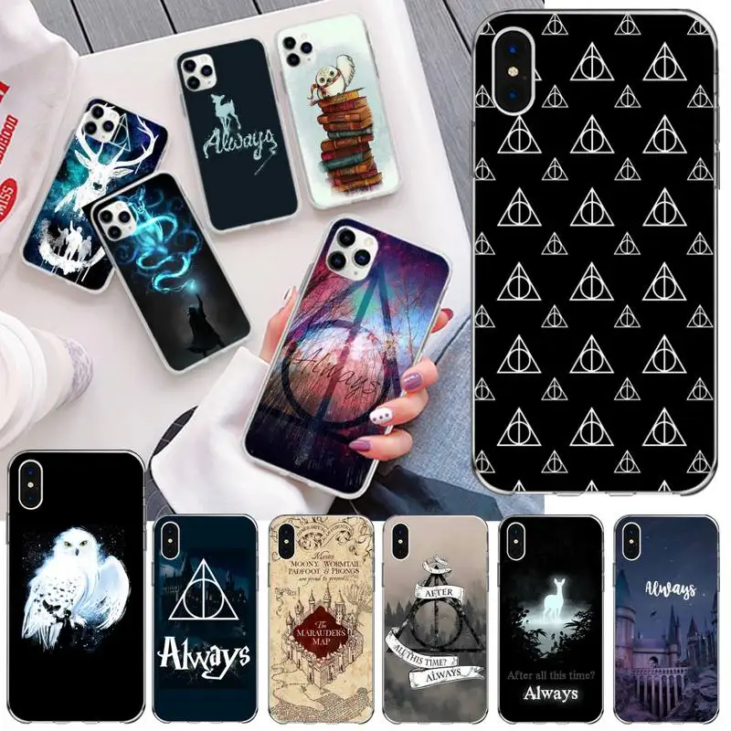 HPCHCJHM Поттер Мультфильм дизайн черный мягкий чехол для телефона iPhone 11 pro XS MAX 8 7 6 6S