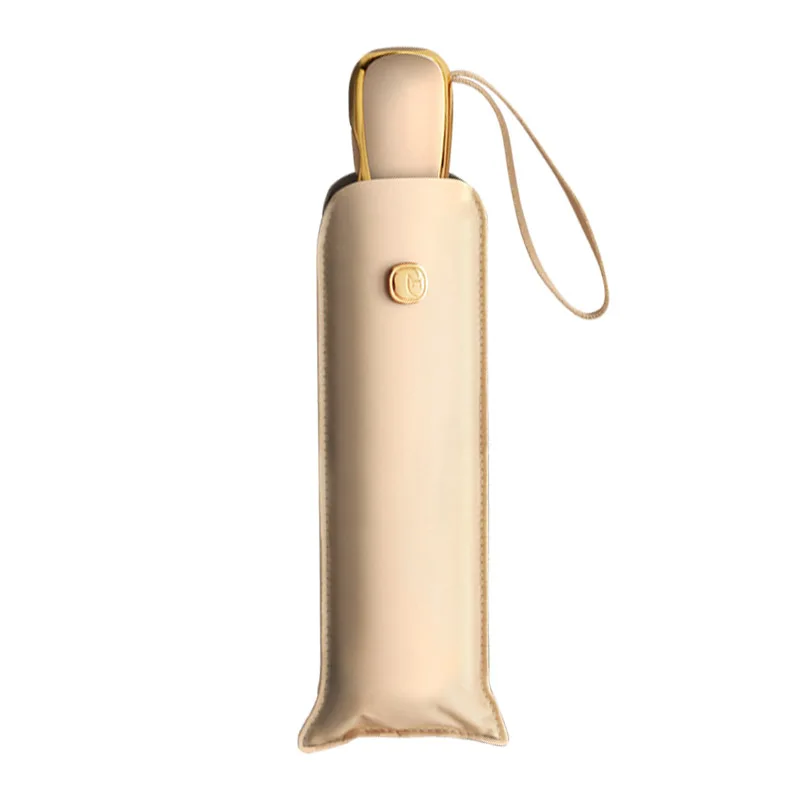 

Flat 3 fold Ultra Light Sunscreen Black Coating UV Rainy And Sunny Umbrella Automatic Portable Umbrella Female