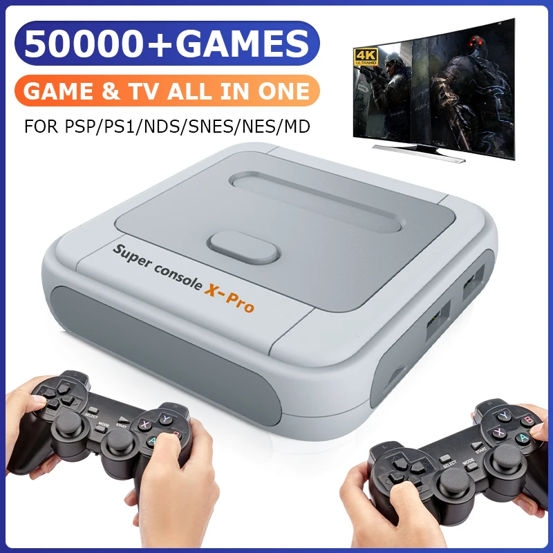 

Ретро видео игровая консоль супер консоль X PRO встроенные 50000 классических игр 4K TV Box Поддержка KODIMini Game для PS1/PSP/SNES/N64