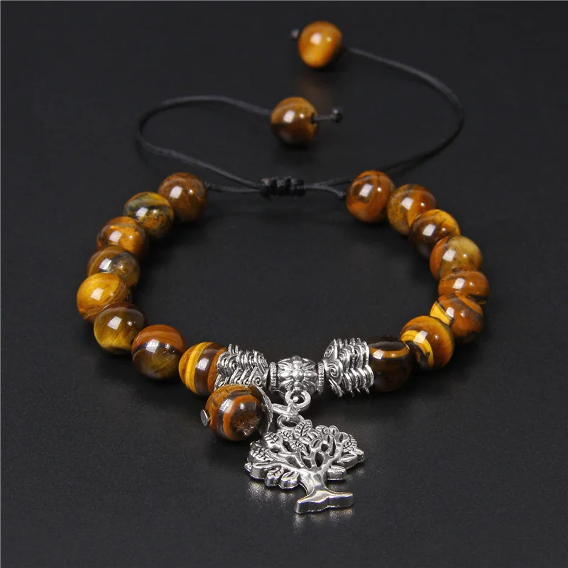 

Bracelet female natural amethyst tree of life pendant bracelet lucky quartz stone gemstone bracelet jewelry