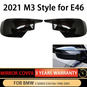 2021 lastest m3 sytle car side door rear view mirror cover cap replacement for bmw e46 e39 1998 2005 4dr 51168238375 51168238376 free global shipping