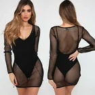 Hirigin сексуальные ажурные накидки для бикини, женская одежда для плавания, Сетчатое платье, прозрачная накидка для плавания, пляжные Длинные Топы, купальный костюм