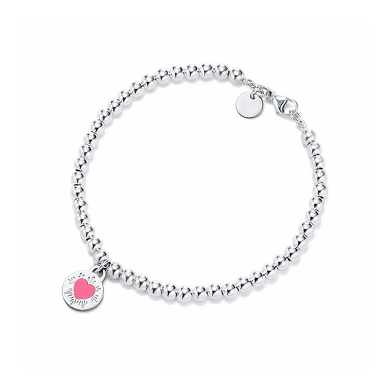 Горячее предложение красочные эмалированные сердечки круглые браслеты из