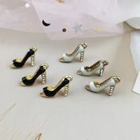 10pcslot diy korean version of jewelry accessories k gold color tone drip oil alloy small pendant point drill high heels