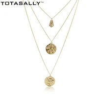 totasally metal coins pendant party necklaces for women 3layers horse head middle east jewelry alloy pattern african gifts