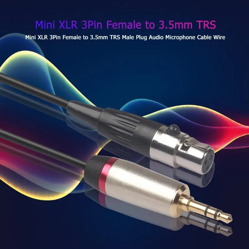 Аудио кабель медный корпус никелированный мягкий клей Mini XLR 3pin Female to 3 5 мм разъём