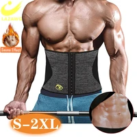 lazawg man slimming belt shaper waist trainer for men neoprene hot sweat shirt body modeling belt weight loss corset girdle