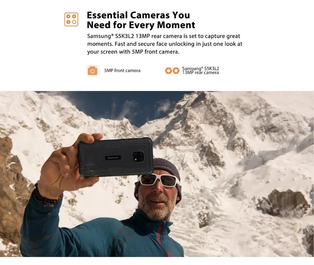 Blackview BV4900 Pro IP68 Waterproof Rugged Smartphone 5.7'' 4GB 64GB Android 10.0 5580mAh Cellphone NFC Octa Core Mobile Phone