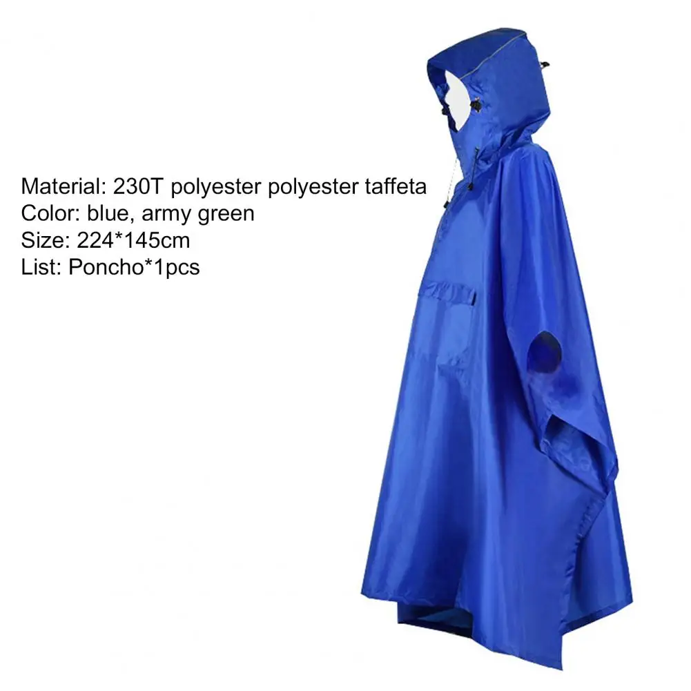 

1 Polyester Reusable Durable Raincoat Hooded Waterproof Unisex Pullover Rain Poncho with Pocket for Mountaineering Caping