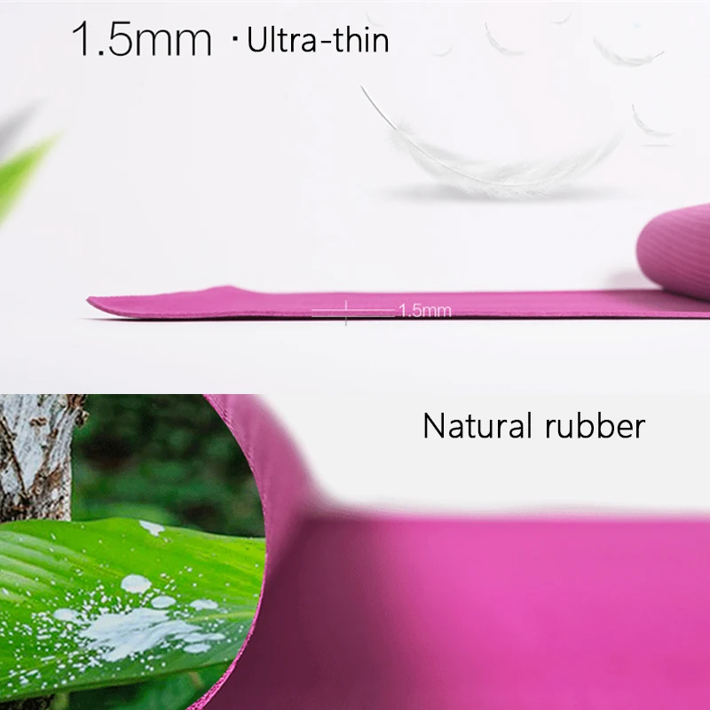 Ультратонкий складной коврик для йоги из натурального каучука нескользящее