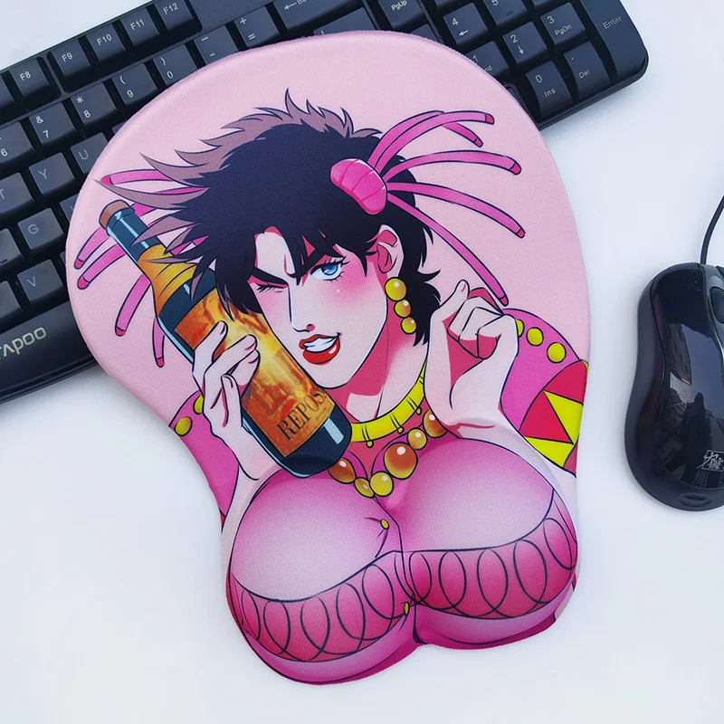 

Anime JoJo's Bizarre Adventure Joseph Joestar 3D Sexy Soft Chest Mouse Pad Desktop Wrist Rest Gaming Mat Otaku Student Cosplay