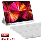 Магнитный складной чехол для 2021 iPad Pro 11, кожаный чехол с откидной крышкой и слотом для ручки для Apple iPad pro 11 3-го поколения, чехол-подставка, Обложка