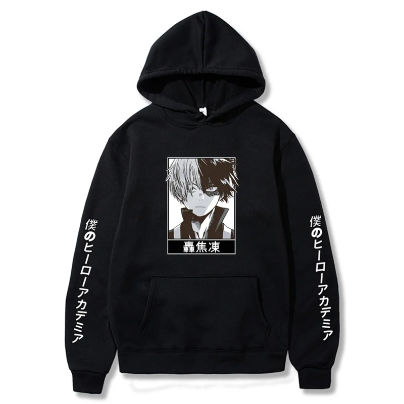 

Anime My Hero Academia Hoodie Shoto Todoroki Pullover Sweatshirts Boku No Men/Women Hooded Streetwear Tops