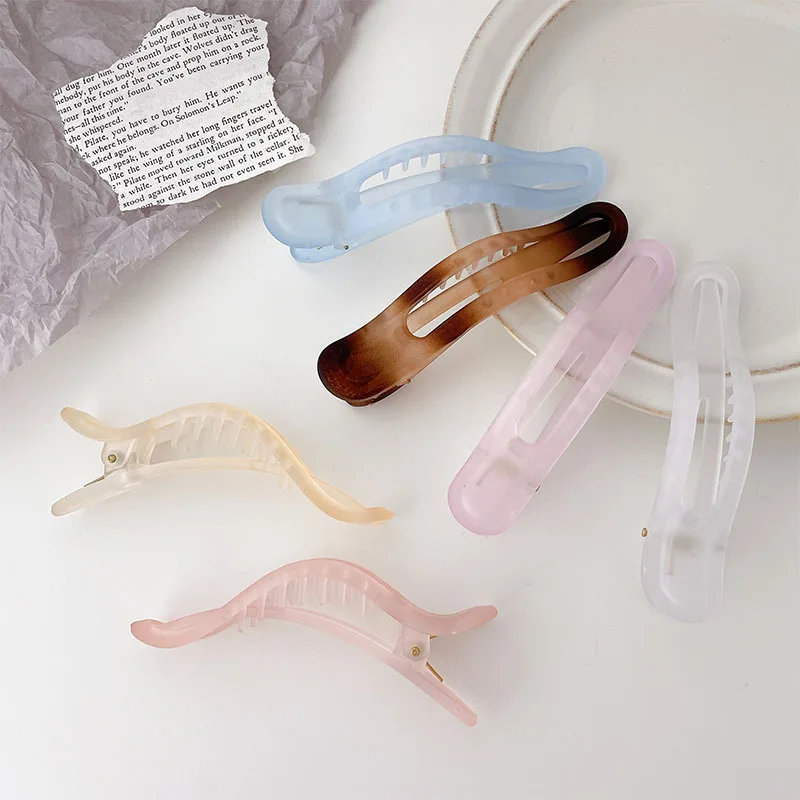 

New Fashion Korean Wholesale Women 12cm Fuzzy Duckbill Hair Clips Accessories Resin Hair Claws Clamp For Girls