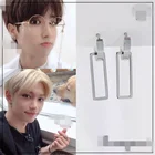 Серьги-подвески прямоугольные с геометрическим рисунком для детей