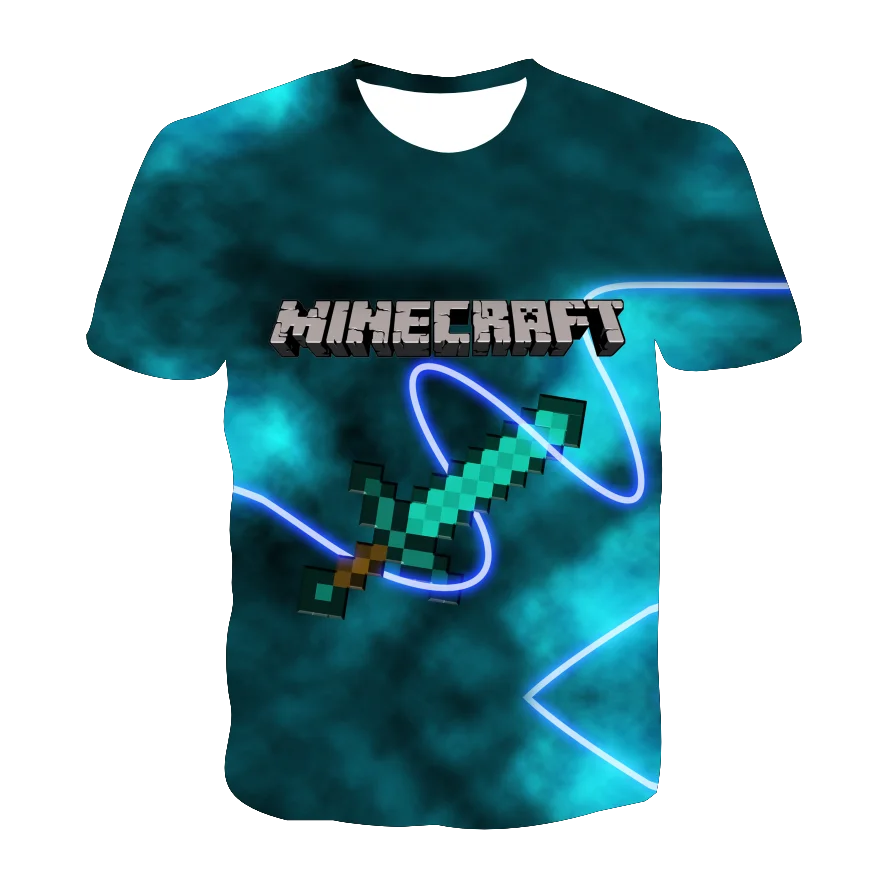 

4t-14t 2021 My World Children's T-Shirt Boy girl short Sleeve T-shirt Printing 3D Animation Short Sleeve T-shirt Kid Clothes