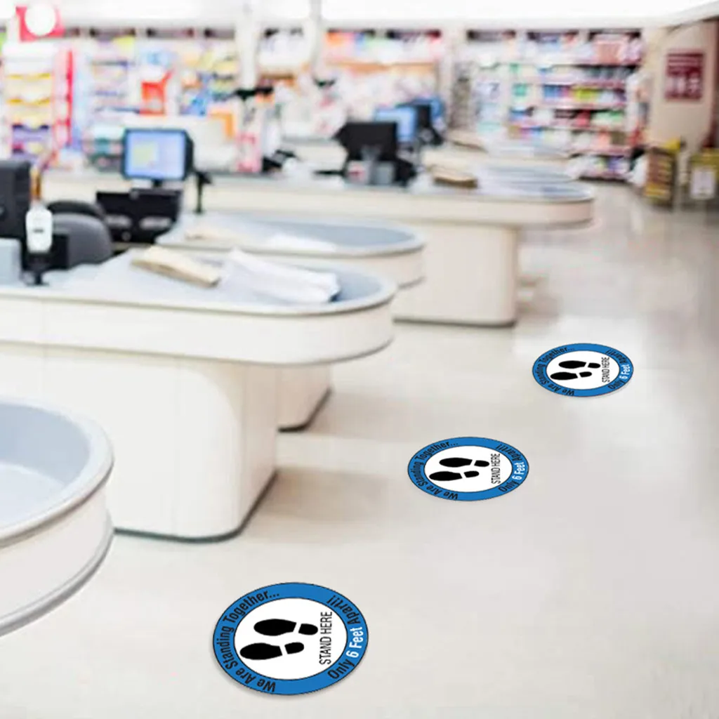 Общественного напольные знаки Стикеры s Водонепроницаемый стенд здесь наклейка