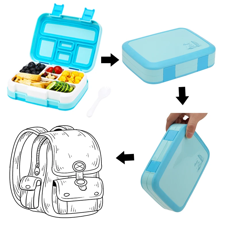 2 или 1 Bento Box для детей герметичный Ланч-бокс Microwavable контейнеры для еды большой ящик для хранения с отсеками