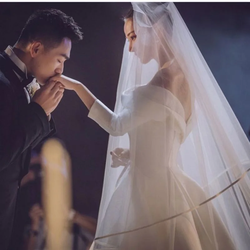 Свадебные аксессуары для невесты 2020 фаты с гребнем двухслойная стандартная