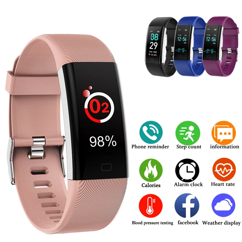 Водонепроницаемый смарт браслет с пульсометром фитнес трекер счетчик шагов