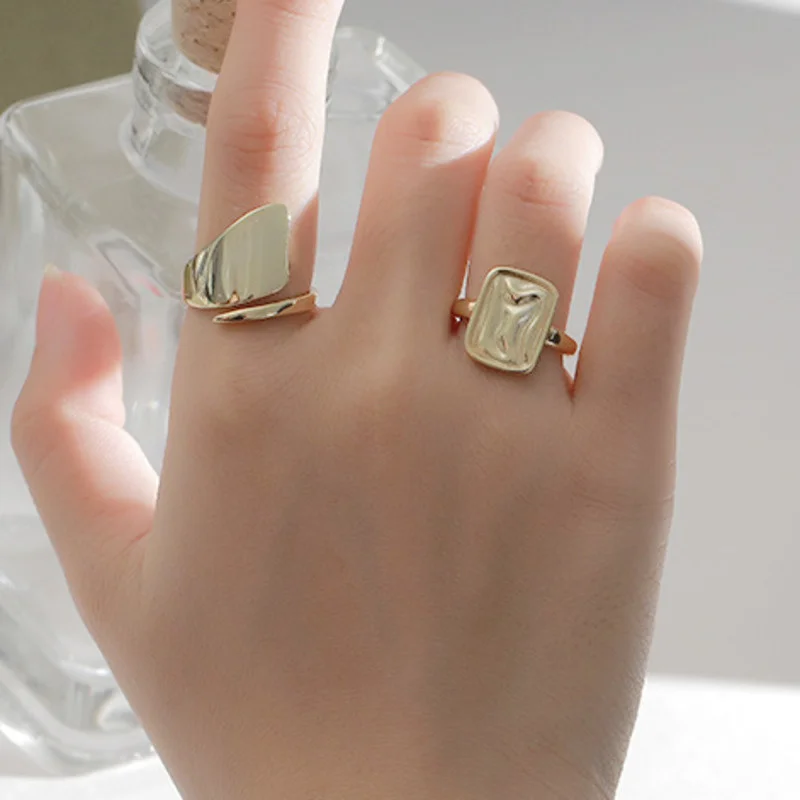 

925 Sterling Silver Open Personality Rings Gift for Women Minimalist Design Party Argentina Gold Fashion Accessories Jewellery