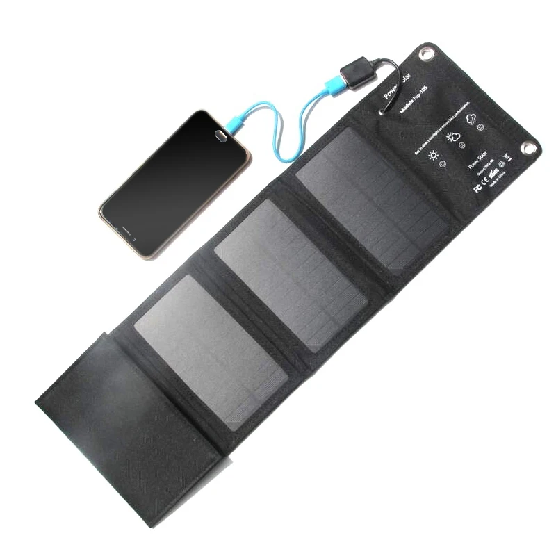 10 Вт Солнечная энергия складное 5 солнечных батарей зарядное устройство В 2.4A USB