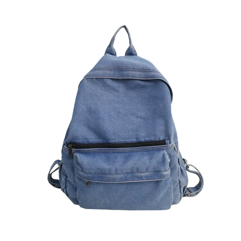 Джинсовый модный холщовый женский рюкзак, синие дорожные сумки для девочек-подростков, школьные сумки, женский рюкзак большой вместимости, ...
