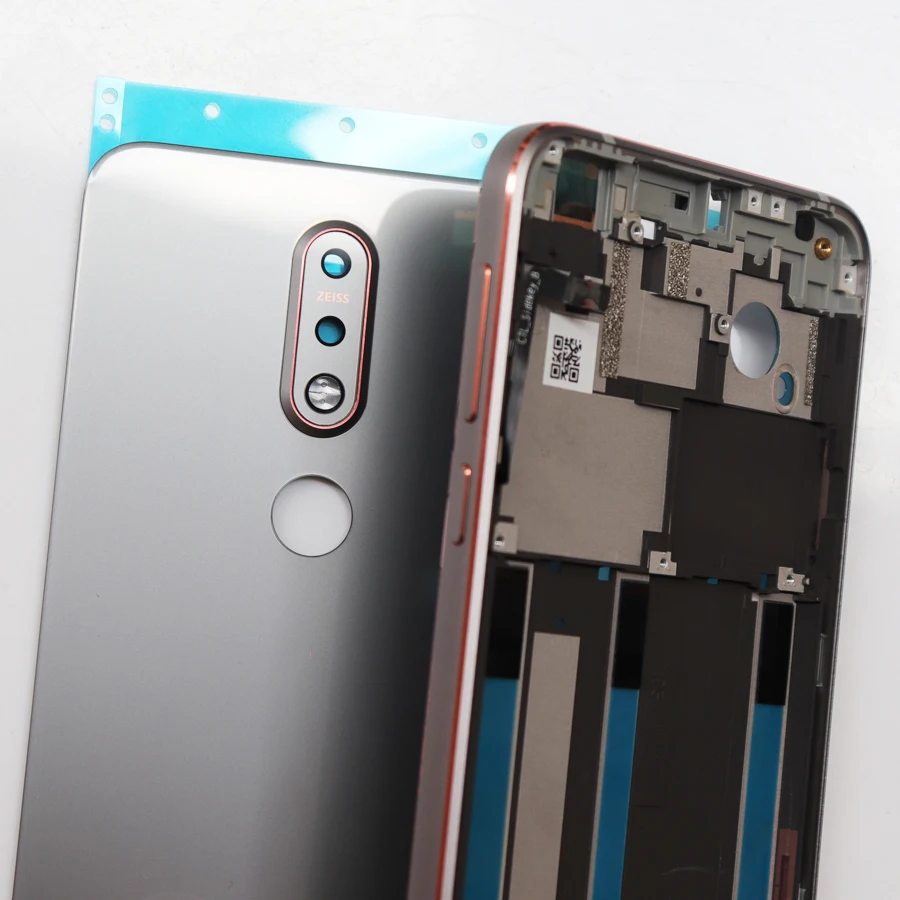 Для Nokia 7,1 алюминиевая средняя пила рамы+ корпус батарейного отсека задняя стеклянная крышка с клейкой наклейкой запасные части