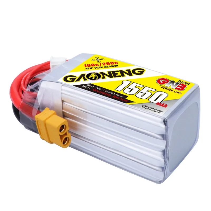 GNB 1550 мА/ч 4S 14 8 V 100C Lipo Батарея XT60 разъем Встроенная панель из стекловолокна для RC FPV
