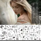 Временные тату наклейки цветы розы пионы Рисование эскизы тату дизайн уникальный цветок тату рукав браслет для девочки наклейки