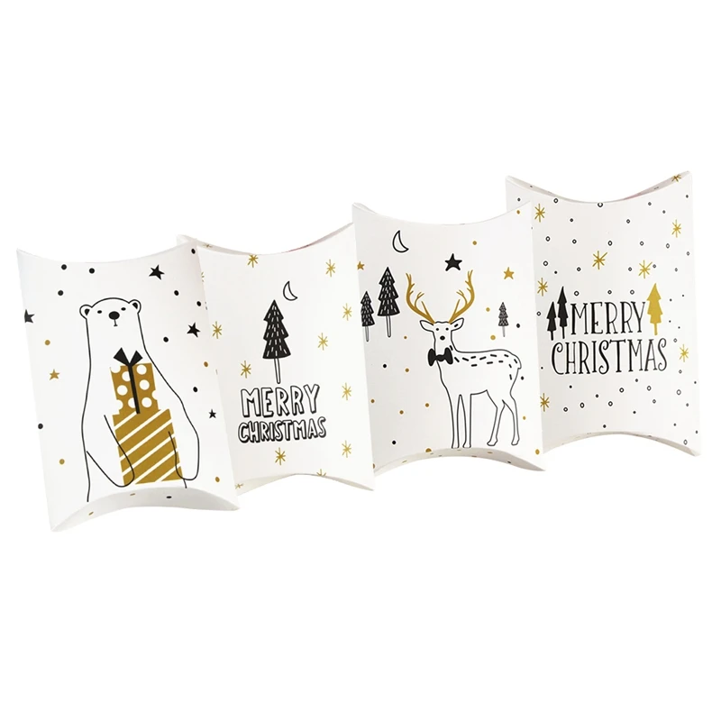 1 шт./лот рождественские подарочные коробки для конфет с оленем и рождественской