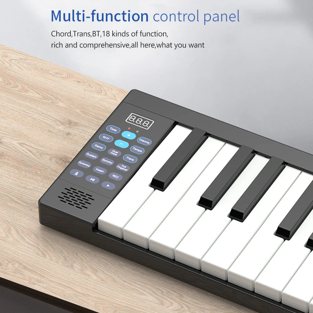 

88 Keys Keyboard Piano Portable Digital Piano with LCD Display Built-in Speakers Rechargeable Battery BT Connectivity Instrument