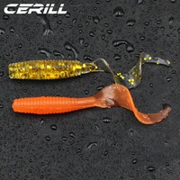 cerill 20 pcs grub bait 60mm soft fishing lure volume tail artificial silicone jig wobblers carp bass pike jig swimbait tackle