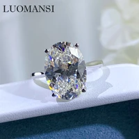 luomansi 10 5ct oval super flash big diamond ring 100 s925 sterling silver 18k gold woman wedding engagement jewelry