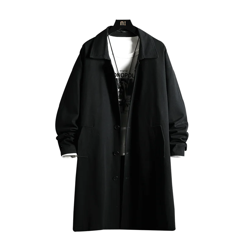 

GECKO PaPa Men's Mid-length Jacket 2022 Spring Autumn Lapel Trend Fashion Casual Men Jacket Male Outwear Brand Men Clothing