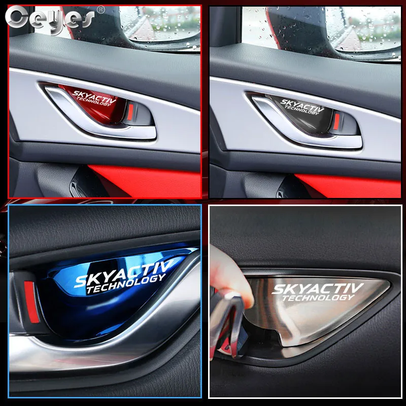 Car Styling For Mazda Skyactiv Technology CX 5 CX5 CX3 6 CX8 CX9 Axela Auto Door Bowl Handle Covers Trim Interior Stickers Case |