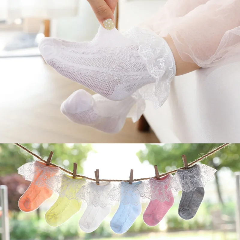 AiKway Newborn Baby Socks Lace Mesh Princess Girl Children Thin Cotton Clothing |