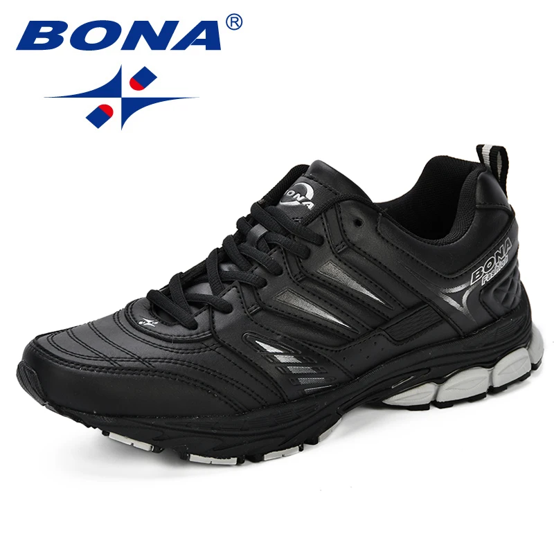 BONA Running Shoes Men's Outdoor Chunky Sports Shoes Comfortable Breathable Jogging Tennis Shoes Waterproof Leather Sneakers
