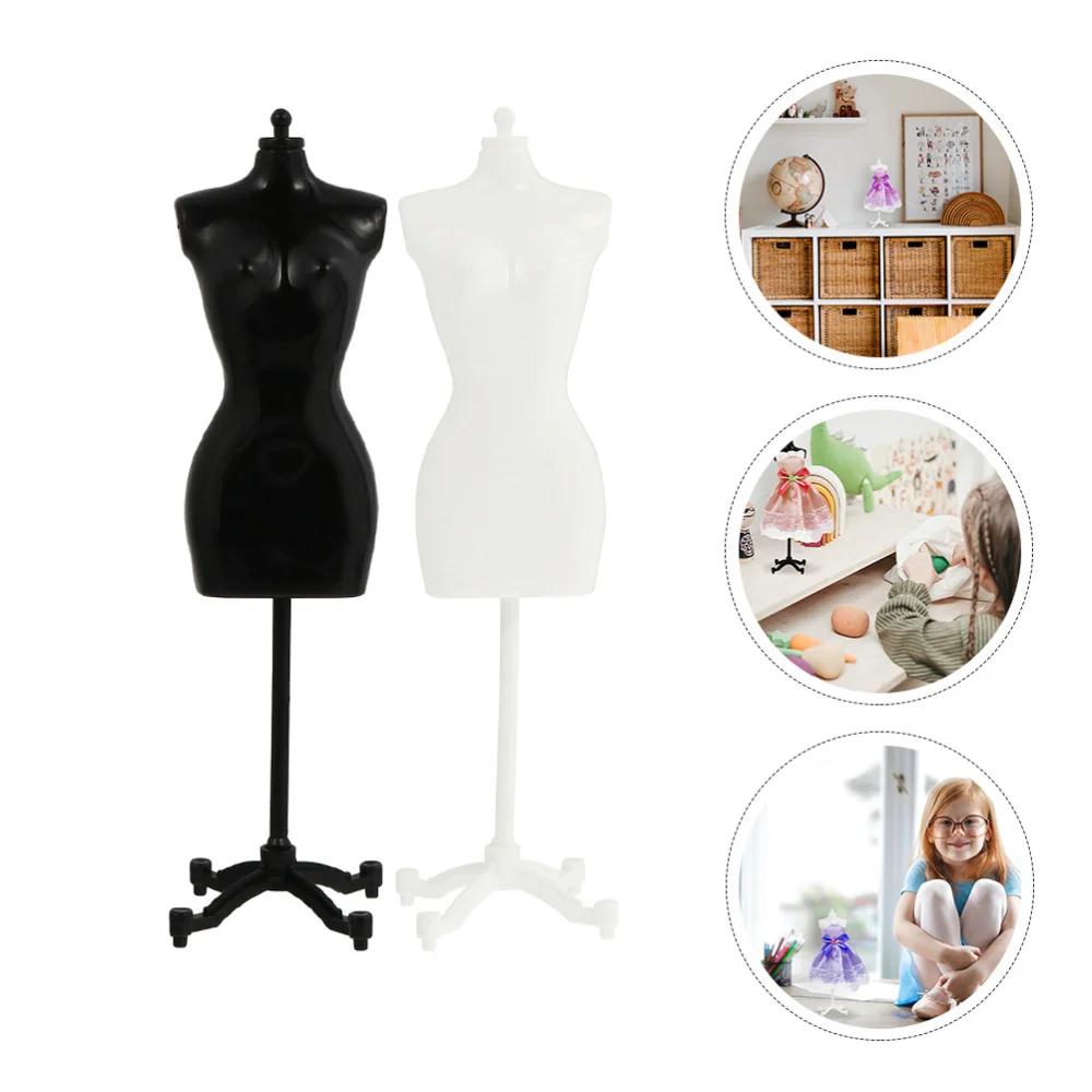 

6pcs Miniature Mannequin Model Stand Dress Display Stand Doll Clothes Rack