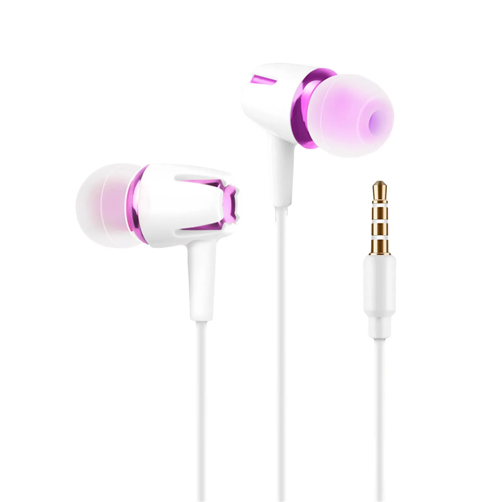 Проводные светящиеся наушники с высоким басом двойным приводом Hi-Fi стерео