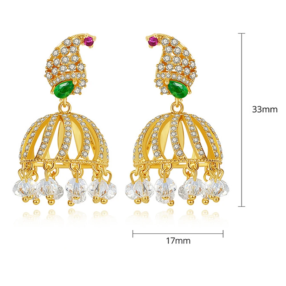 Retro Indian Bollywood Kundan Peacock Jhumka Jhumki Drop Earrings Gypsy Ethnic Antique Vintage Style Palace Bell Earring Jewelry | Украшения