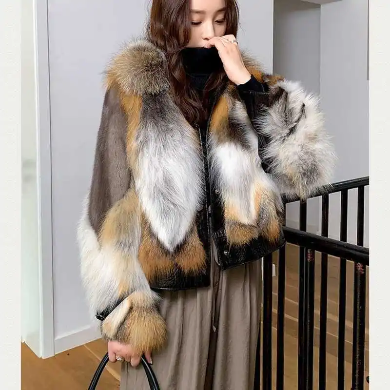 

fur Mink Natural Winter Woman Coats 2021 Fashion Fox Fur Coats Women Real Mink fur Coat H928