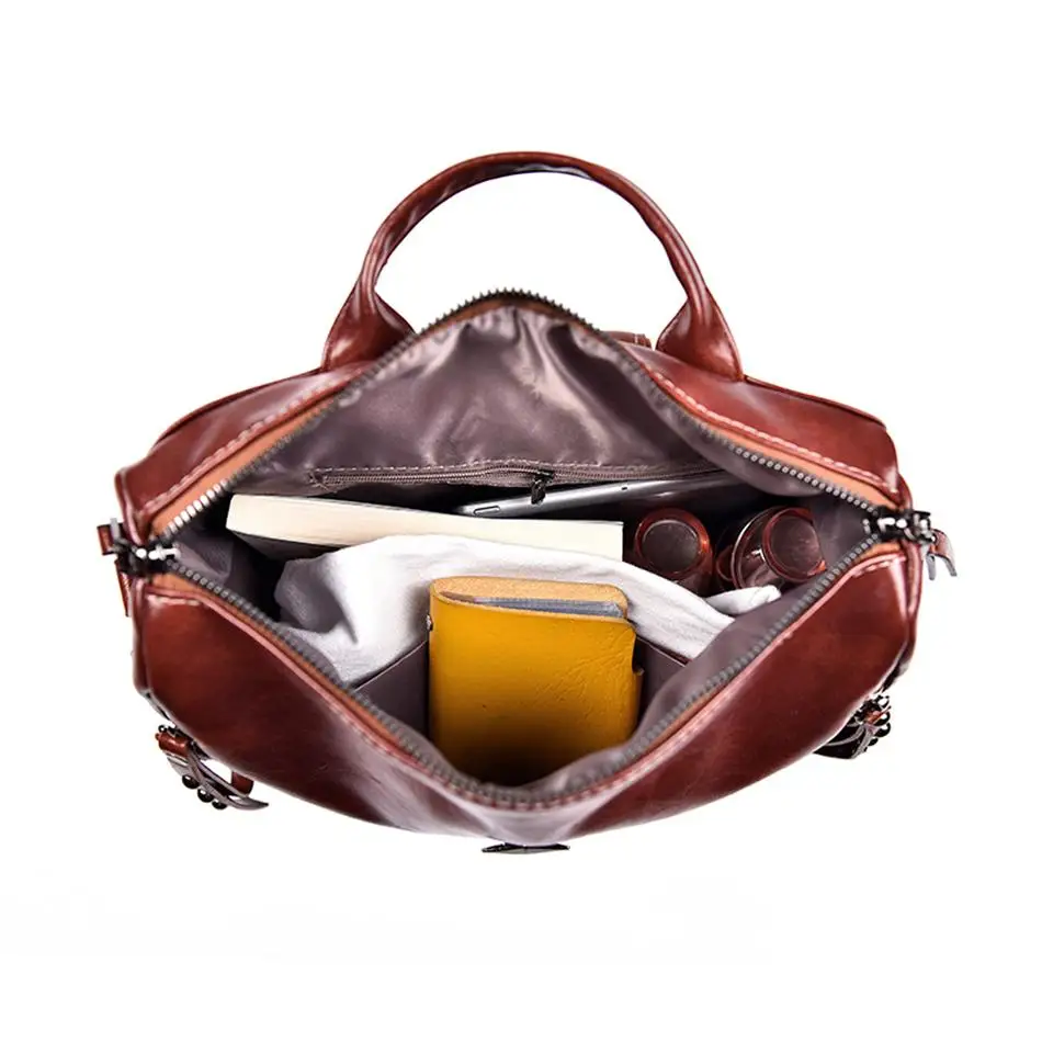 

Vintage Women Backpack High Quality Soft Leather Backpacks for Teenage Girls Female School Shoulder Bag Multifunction Bagpack