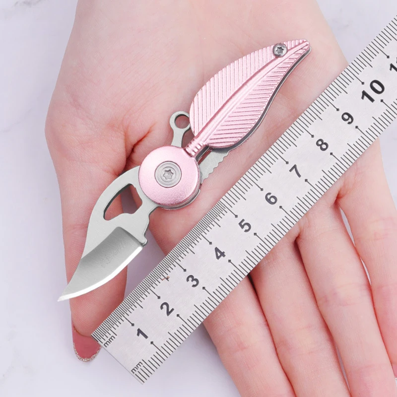 

Feather Edc Mini Folding Knife Outdoor Self Defense Sabre Keychain Folding Knife Tactical Fruit Pocket Knife Gift Couteau
