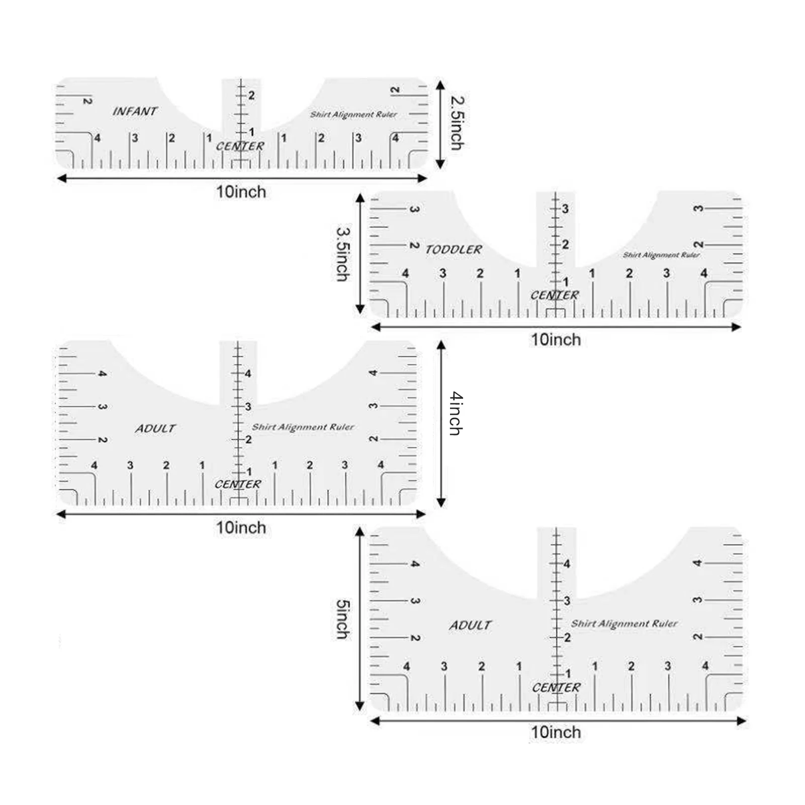 

T-Shirt Alignment Ruler Craft Ruler with Guide Tool for Fashion Design Drawing Template Craft Tool Sewing JR Deals