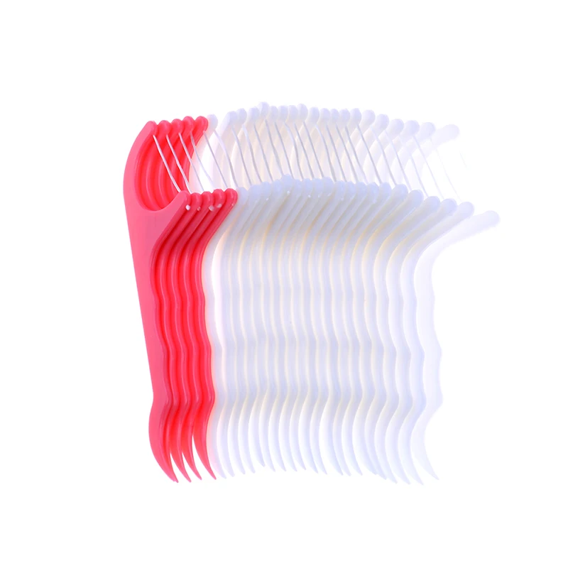 

25 Pcs/Lot Disposable Dental Flosser Interdental Brush Teeth Stick Toothpicks Floss Pick Oral Gum Teeth Cleaning Care