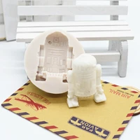 robot silicone mold baby birthday party cake decorating tools fondant cookie baking chocolate gumpaste candy molds m693