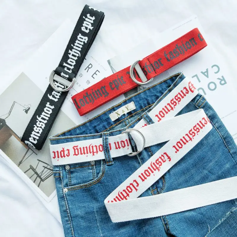 

130 см нейлоновые парусиновые ремни унисекс 2021 ремни с принтом тайского D-образного кольца с двойной пряжкой