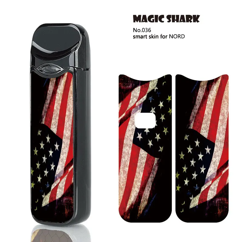 

Magic Shark 100% New Captain USA Film Fire Sticker Electronic Cigarette Case Cover Protector for Smok Nord Kit
