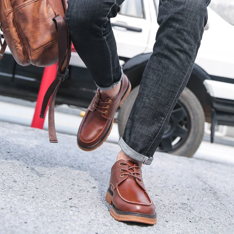 Мужская офисная обувь в британском стиле черные коричневые туфли-оксфорды